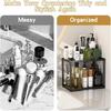 2 Tier Bathroom Counter Organizer, Rectangular Vanity Organizer Shelf, Skincare and Makeup Countertop Storage Rack for Kitchen, Bathroom, Bedroom,