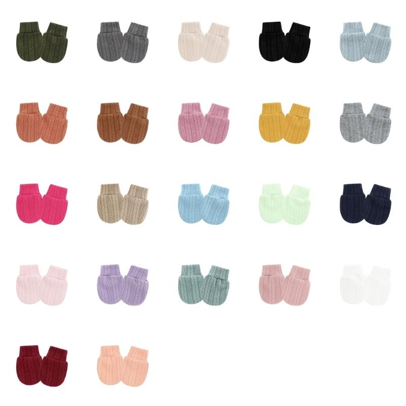 Elastic Cuffs Baby Mittens Prevent Face Scratching Soft Cotton Gloves For 0-1 Month Infants Breathable Hand Covers