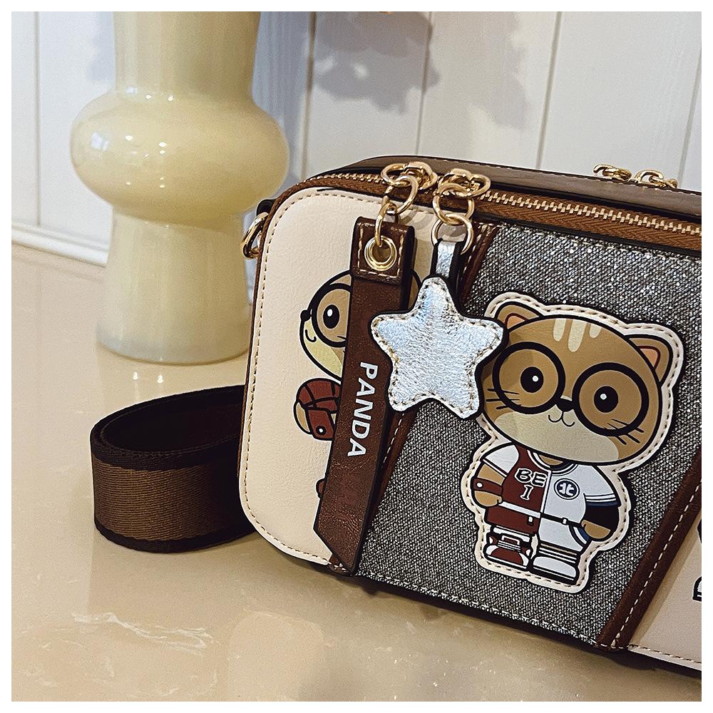 BEIBAOBAO New Cute Cartoon Bear Women's Messenger Bags Creative Trendy Ladies Single Shoulder Bags Fashion Lightweight Simple Underarm Bags for Female