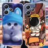 Cute Flower Cat Painted Case For Xiaomi Redmi 12 5G 2023 Soft Silicone TPU Back Cover For Redmi12 5G Global Phone Bumper