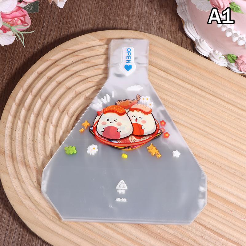 50Pcs Cartoon Triangle Rice Ball Packaging Bag Nori Onigiri Sushi Bag Sushi Making Mold Kids Bento Accessories