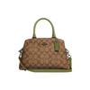 Handbag Lillie 26 Vintage Presbyopia Central Zip Compartment Coated Canvas with Smooth Leather Details Shoulder Crossbody Mini Women's Khaki