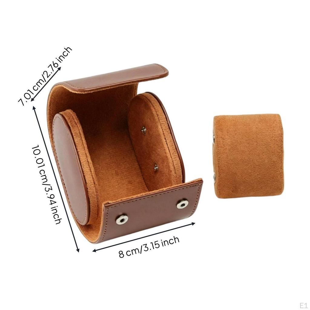 Leather Watch Case Dustproof Storage Box Shielded for Display Black
