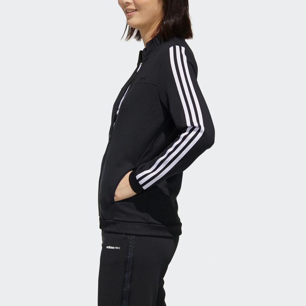 Adidas Neo Vintage Sports Stand Collar Full Zip Casual Jacket Women Jacket Black FP7358
