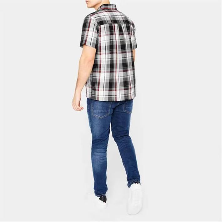 Lee Cooper Men's Checked Shirt Black and White, Size XXL