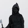 Children's Halloween Cosplay Costume Reaper Costume Set (Jumpsuit Hat Belt Scythe Gloves)