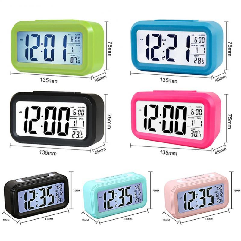 Multifunction Alarm Clock Temperature Display Electronic Clock Intelligent Sensing Luminous Digital Clock Snooze Mute