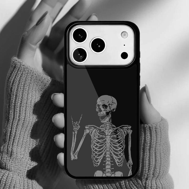 Spooky Skull Funny Dance Skeleton Phone Case for iPhone 17 Air 16e 15 14 13 Pro Max Back Cover for 12 11 Pro Coque