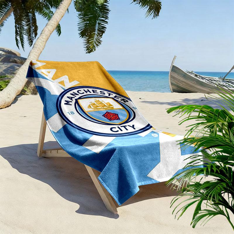 MCFC logo Print Beach Towel, Large Soft Quick Dry Towel for Beach Camping Swimming