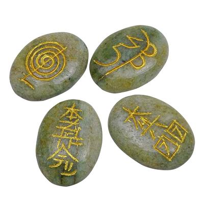 Aventurina Juego de 4 piedras curativas Reiki Mesa generadora de energía