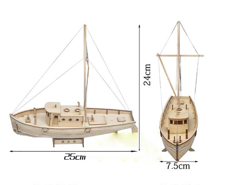 1/30 Nurkse Assembly Wooden Sailboat DIY Wooden Kit Puzzle Toy Sailing Model Ship Gift for Children and Adult