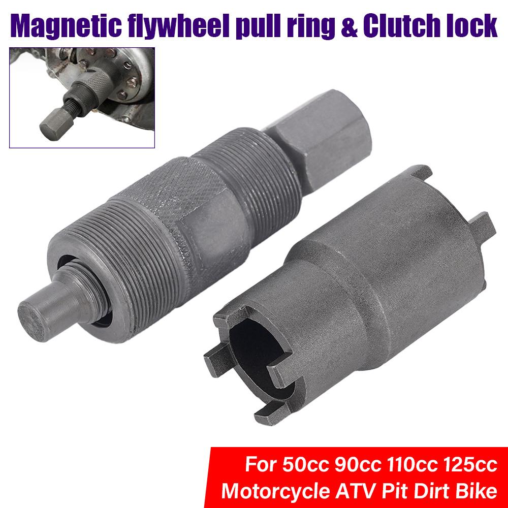 A Set Clutch Lock Nut and Flywheel Puller Extractor Motorcross Kit Motorcycle Repair Tools 27mm 24mm A Set