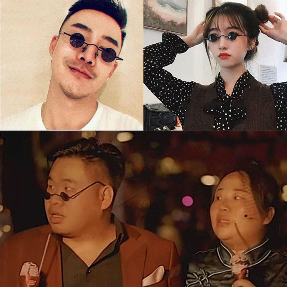 Ins Fashion Metal Frame Small Round Sunglasses Candy Color UV400 Punk Sun Glasses Mini Sunglasses Cycling/Driving/Fishing