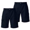 Men's Color Cargo Shorts 2-Pack with Button and Elastic Waist, 6 Pockets