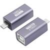 USB 2.0 B Type Connector Adapter, Micro USB Male To USB B (MIDI) Female Power and Data Extension Adapter, Aluminum Alloy Housing, for Electronic