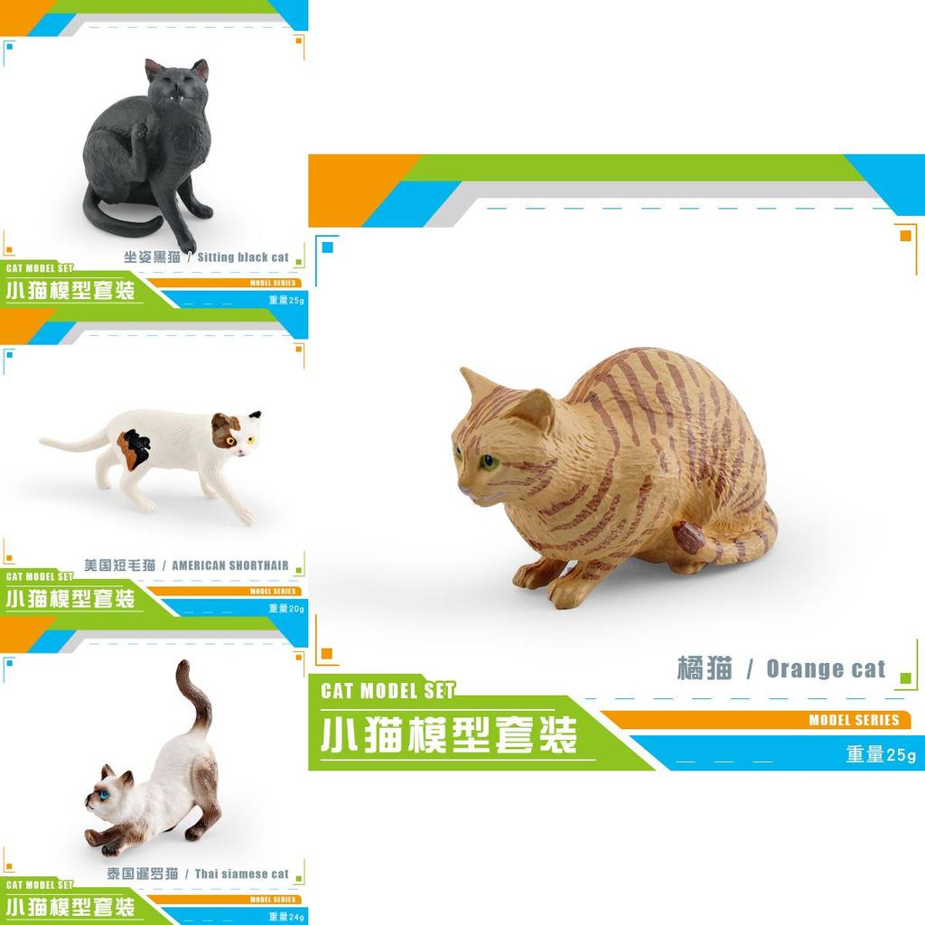 American Shorthair Pvc Cat Model Animal Toy Educational Display For Children