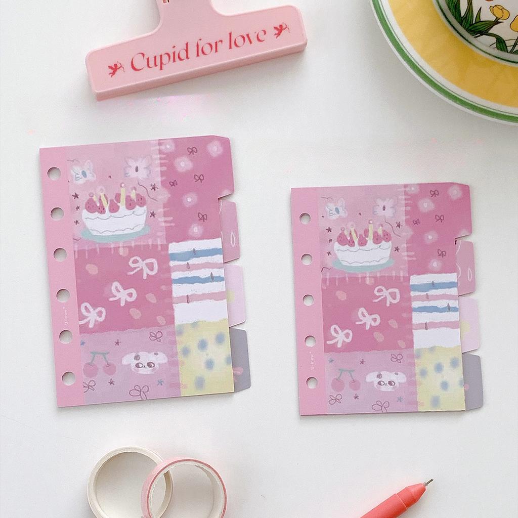 M5 A7 Candy Colorful Separator Paper Index Page Classification Separator PageNotebook Loose-leaf Book Partition Accessories