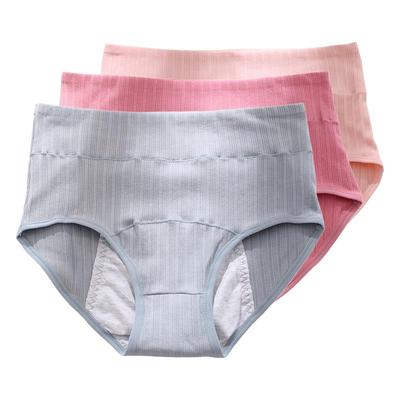 3Pcs Women's High Waist Briefs Panties Breathable Soft Fabric Underwear