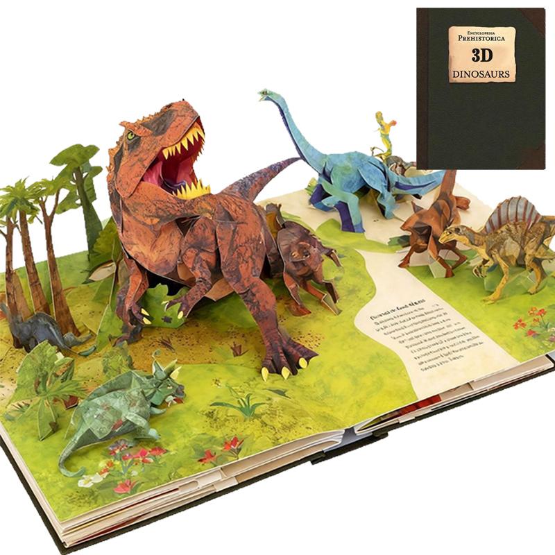 3D Encyclopedia Prehistorica Dinosaurs Marine Organism Folding Pop-Up Book Diverse Dinosaur Species Guide Perfect Gift