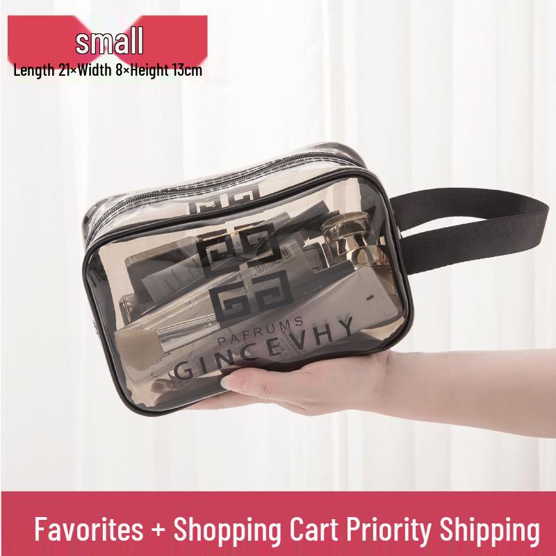 Transparent Waterproof Cosmetic Bag - Large Capacity Travel Toiletry Organizer for Women