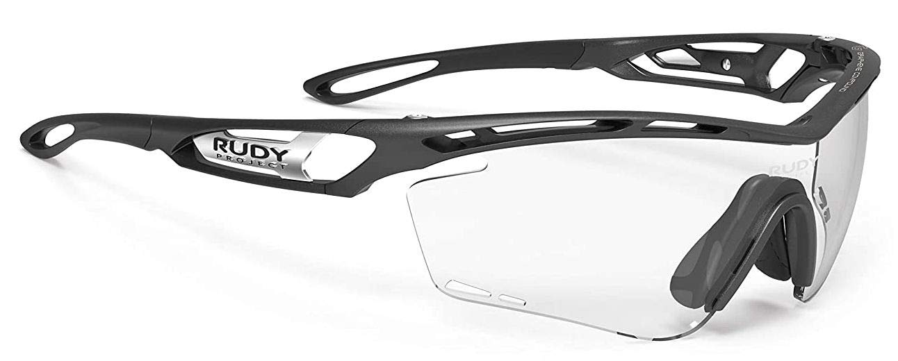 RUDYPROJECT Sports Sunglasses for Road and TRALYX Frame with Impact X2 Photochromic Black Lenses 29 Lens Temple Cycling, Bike, Triathlon, Running.