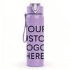 1PC Multicolor Therapy Word Art 750ml Color Plastic Sports Water Bottle Leakproof Flip Straw Lid Suitable for Sports Office Home Use