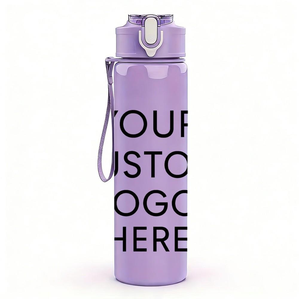 1PC Multicolor Therapy Word Art 750ml Color Plastic Sports Water Bottle Leakproof Flip Straw Lid Suitable for Sports Office Home Use