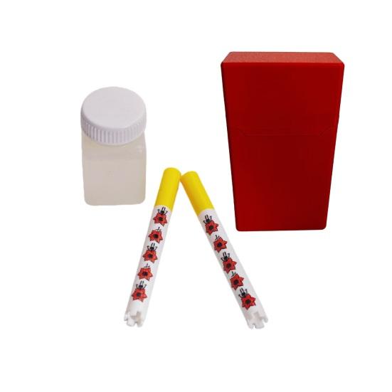 1 Set Kräuter-Rauchpfeife mit Aufbewahrungsbox, Seifenblasenlösung, Stressabbau, Seifenblasenstab für Kleinkinder, Jungen, Mädchen, Seifenblasenstab-Spielzeug