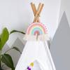 Makramee Regenbogen Wandbehang Baumwoll-Ornamente mit Quasten für Kinderzimmer