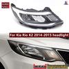 Compatible with Kia K2 2014/2015 Headlight Assembly: Front Headlamp, High Beam, Fog Light Housing