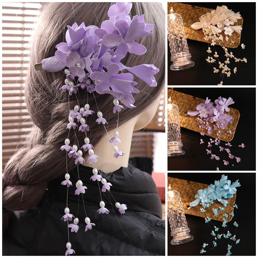 Fairy Wedding Headdress Elegant Flower Barrettes Temperament Bridal Headwear  Hair Jewelry