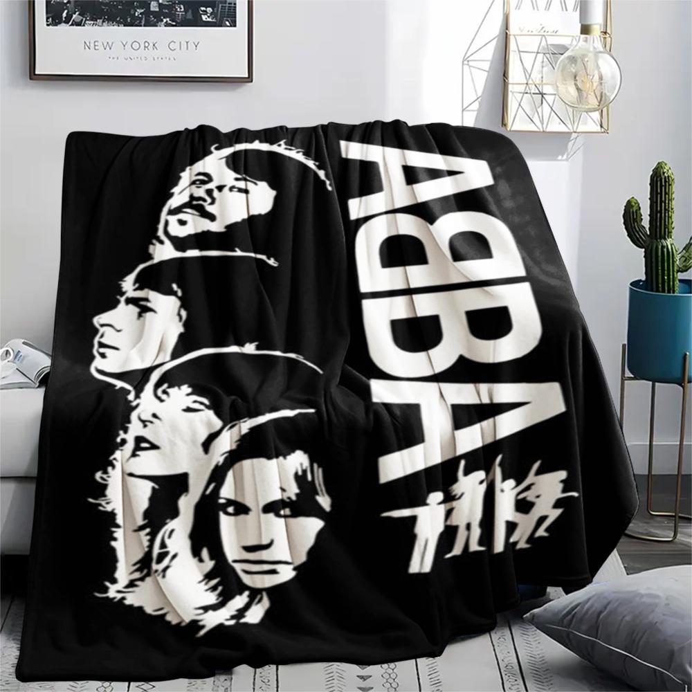 1 Stück ABBA Aufdruck Flanelldecke, Hohe Qualität, Bequem für alle Jahreszeiten, Heimdekoration, Wärme und Komfort, Perfekt für Weihnachtsgeschenke