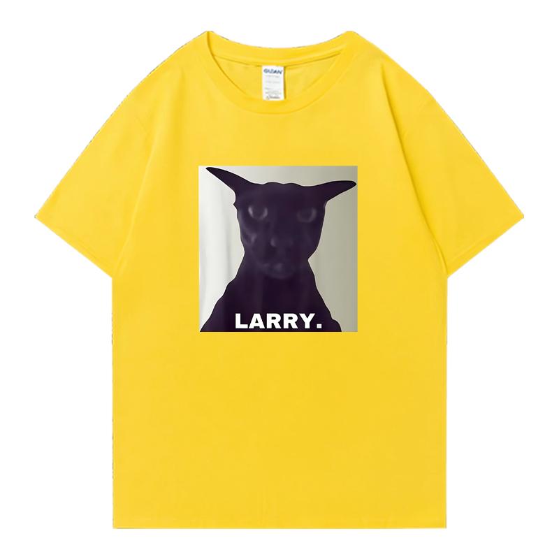 

vintage Evil Larry Cat Oversized t-shirt Women Men 100% Cotton short sleeve t-shirts Summer Crew Neck Printed clothing Unisex 4XL