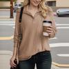 Women's Casual Fashion Long Sleeve Shirt Oversized Solid Color Tops