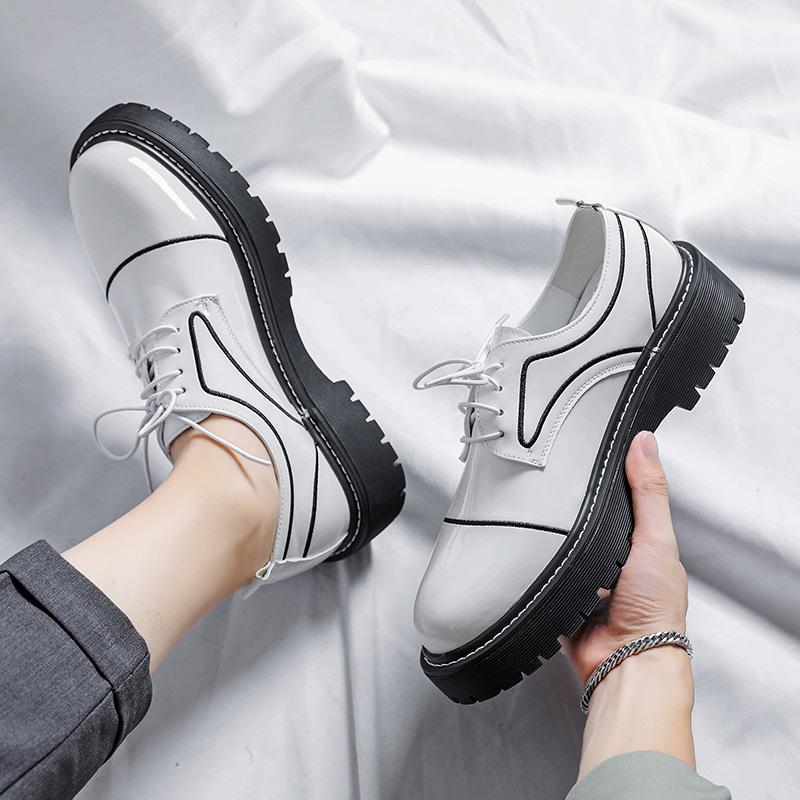 

Роскошный бренд Оксфорды Мужские Туфли Толстая Подошва Кожаные Туфли Зеркально-Черные Деловые Формальные Мужские Туфли На Шнуровке Джентльменские Свадебные Туфли 44 белый