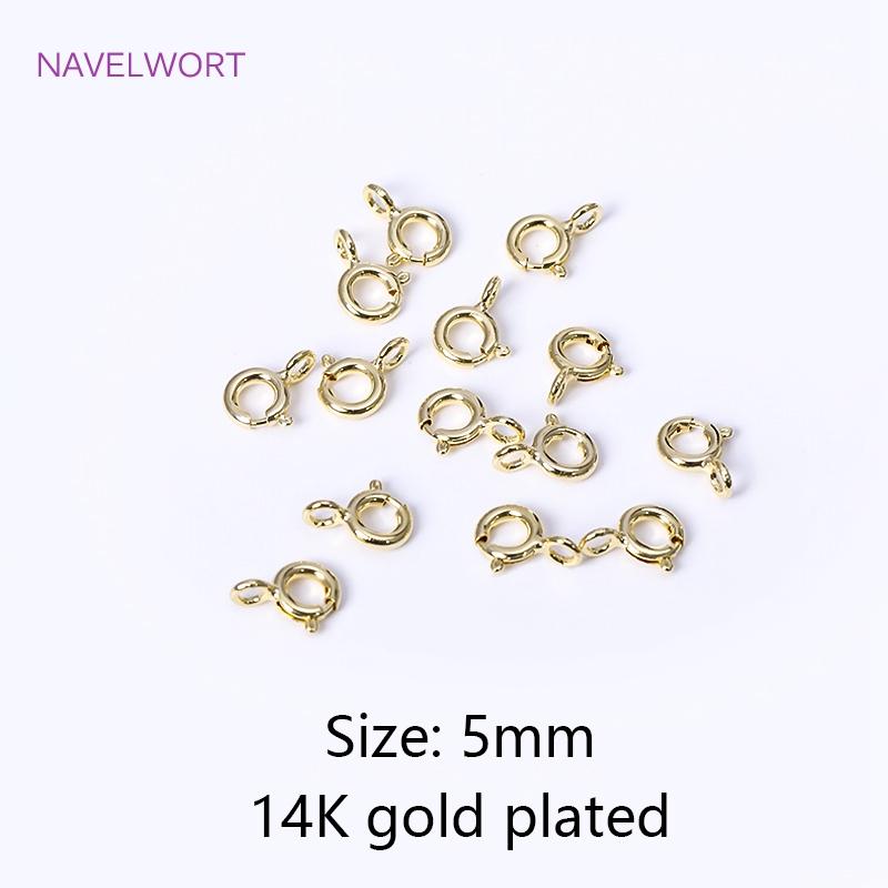Brass 5/5.5/6/7mm 18K Gold Plated Round Claw Spring Clasp For Bracelet,Clasp For Jewelry Making,DIY Jewelry  Material Wholesale