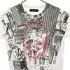 Hydrogen Made In Italy Skull Print Short Sleeve Vintage Processing T-shirt Men's Used