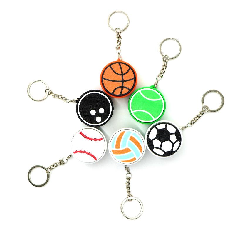 Ball Keyboard Keychain Fidget Toys Push Bubble Stress Relief Sensory Toys Basketball Football Keyboard Clicker For Kids Adults