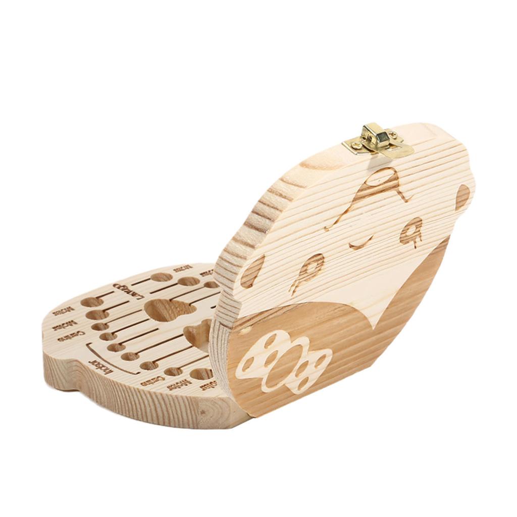 1 Stück Kinder Baby Zahnbox Holz Kinder Milchzähne Organizer Aufbewahrung Jungen Mädchen Baby Souvenirs Geschenke Andenken