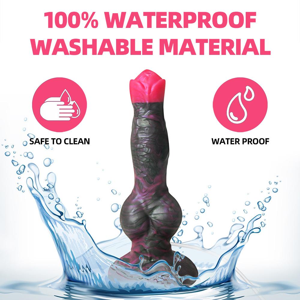 Large Dog Knot Ejacultion Dildo With Sucker Spray Liquid Function Sex Toys For Women/Men/Couple Purple Silicone Squirting Penis