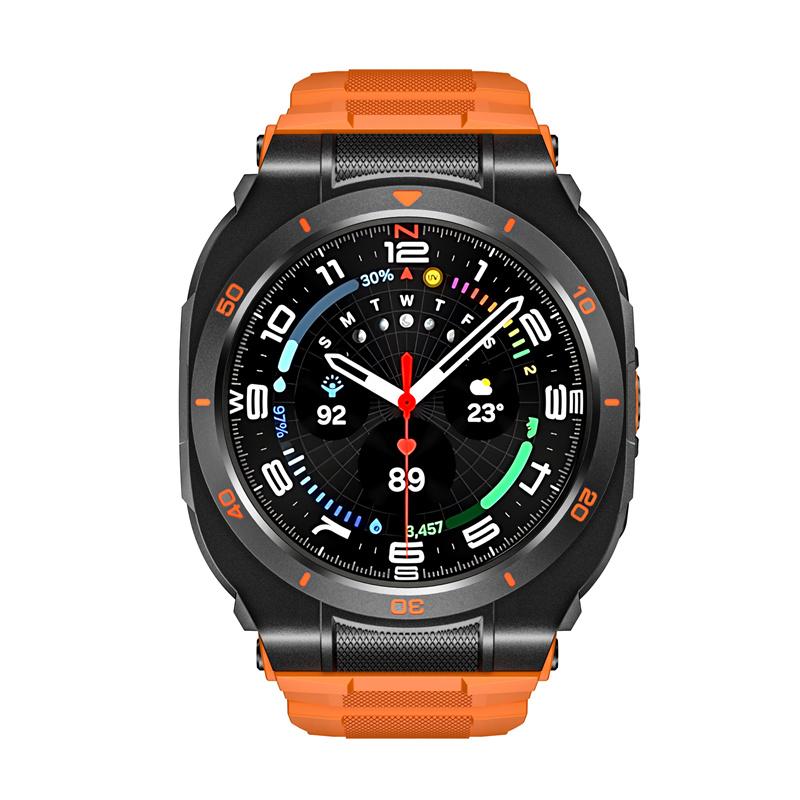 Metal Case+Strap for Samsung Galaxy Watch Ultra 47mm Strap Silicone Breathable Strap Replacement Band for Samsung Galaxy Ultra 2025/2024 Correa