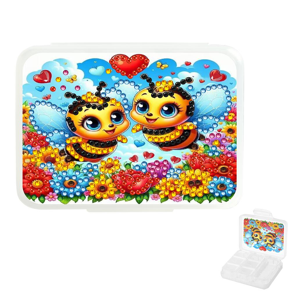 Diamond Art Pill Box Mini Travel Portable Storage Box Rectangular Medicine Box Diamond Painting DIY Blingbling Pill Case Pastill
