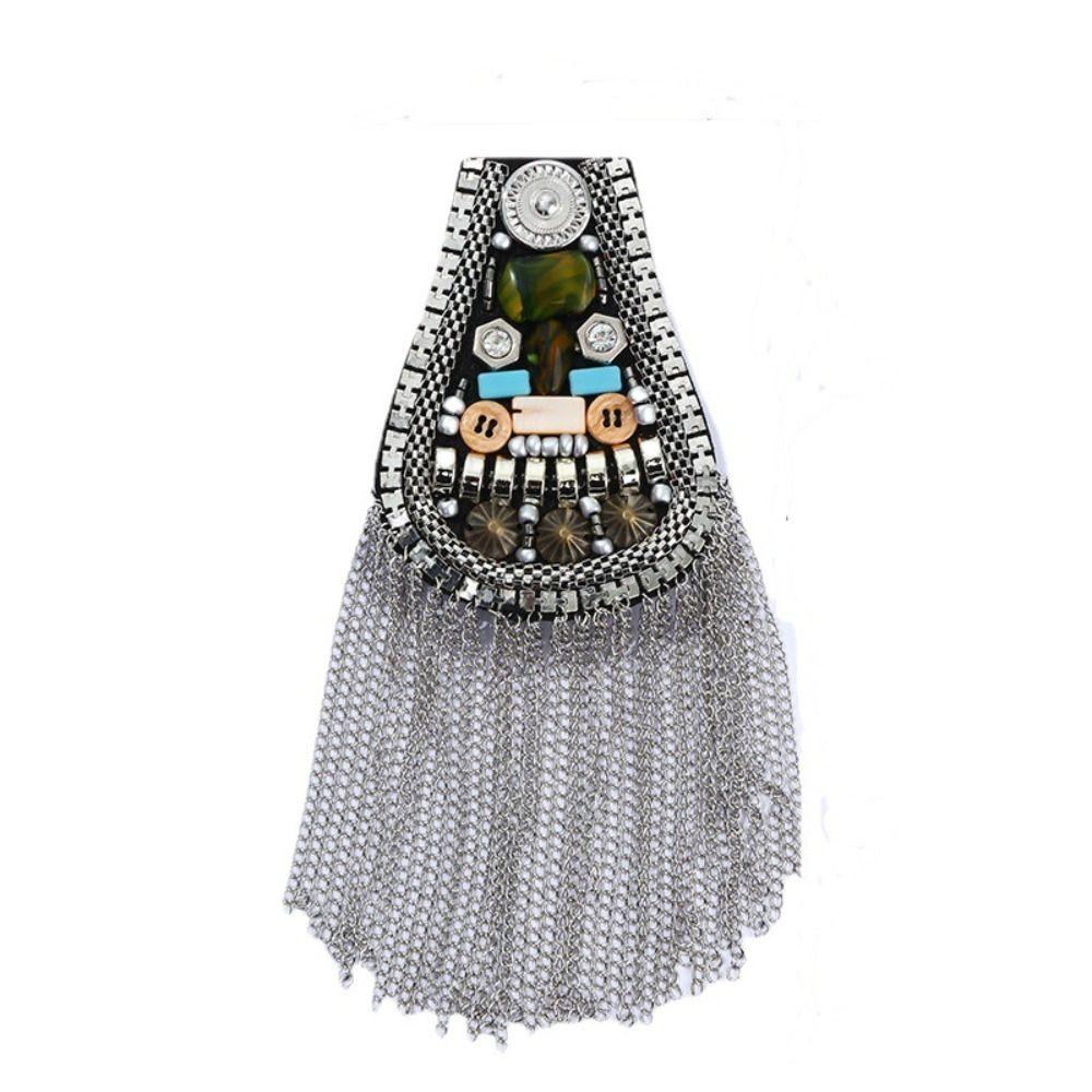 Epaulet Tassel Chain Shoulder Board Brooch Beads Epaulette Retro Fringe Shoulder Mark Party