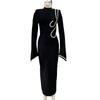Autumn and winter turtleneck rhinestone long-sleeved bandage dress fashion tight party dress