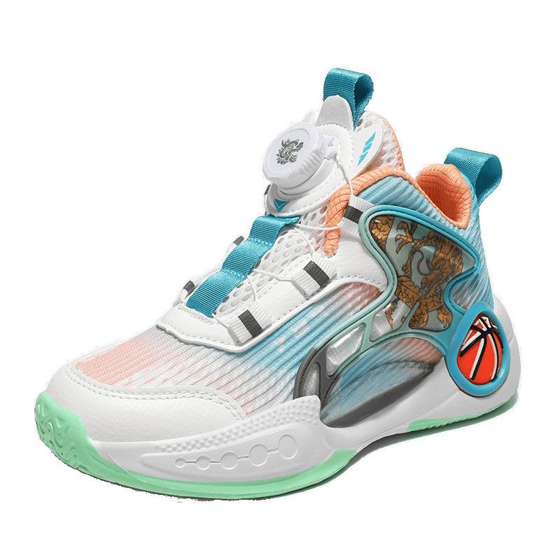 Children's basketball shoes friction sound spring mesh breathable new boys and girls sports shoes wear-resistant and non-slip