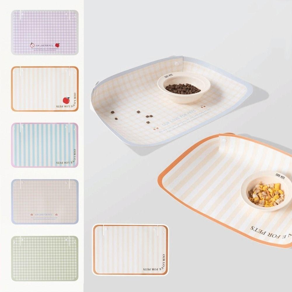 Anti Spill Pet Feeding Mat Cartoon Half Surround Design Pet Food Feeding Pad Anti Slip Waterproof Cat Bowl Mat Pet Eating