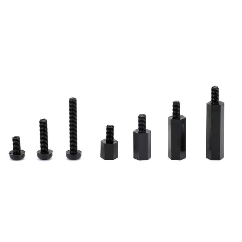 380Pcs Nylon Standoff Set with Spacers, Screws, and Nut 3mm Nylon Hexagonal Washer Nut with Storage Box Enduring