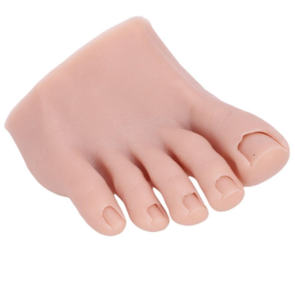 Soft Silicone Nail Art Training Foot Left/Right Fake Foot Model  For Nail Art Training