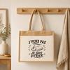 Sac Cabas Jute avec Poche J’peux pas je suis Vitrier J'peux pas minimaliste | Toile de Jute et Coton 21 L Fond Plat Anses 65 cm