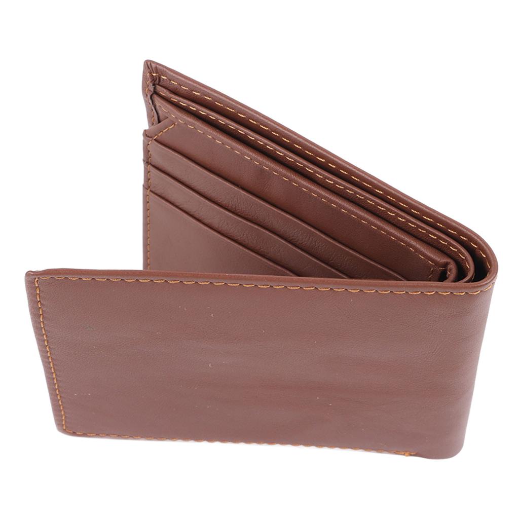 Bifold Wallet Pocket Wallet Light Brown Leather Multiple Slots Card Wallet for Men Adults Travel Daily